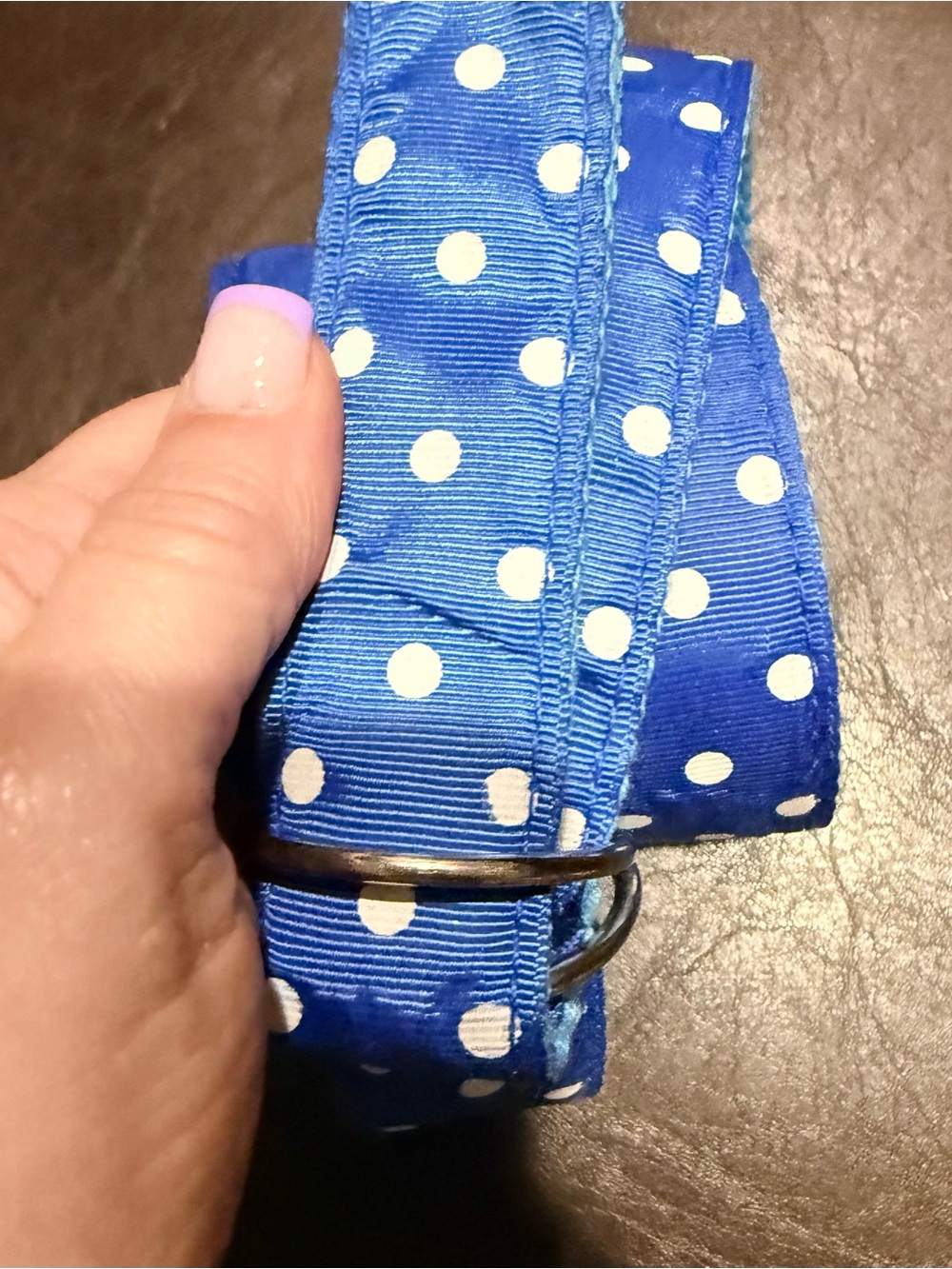 Blue Polka Dot Y2K Ribbon Belt Preppy Vintage OS
